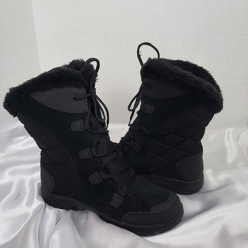 Columbia Ice Maiden Black Waterproof Winter Boots Size 10